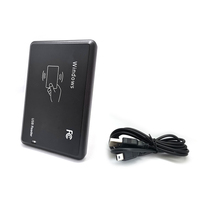 Lector de Tarjetas de Control de Acceso con Interfaz USB, Lector/Escritor RFID de Proximidad de 13.56Mhz, Impresora de Tarjetas de Identificación RFID, Dimensiones 104*68*10mm, Color Negro