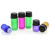 Flacons cosmétiques en verre rechargeables 1 ml 1/4 Dram Mini Bleu Transparent Ambré Bouteille de parfum Huile essentielle 3 ml 2 ml 5 ml avec réducteur d'orifice