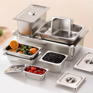 Fabrication professionnelle de casseroles GN 1/1, prix intéressant, récipient gastronorme en acier inoxydable, chauffe-plats pour buffet, plateau de service pour hôtel - Product Image 4