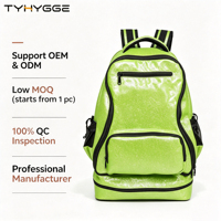 Mochila Escolar Impermeable con Brillantina para Mujer, con Compartimento para Zapatos, Cierre de Cremallera con Logotipo Personalizado, Capacidad de 28L, Mochila Diaria para Estudiantes