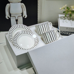 Ensemble de salle à manger de luxe européen noir, best-seller, tasse et soucoupe en céramique - Product Image 5