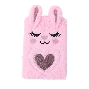 New Creative A5 Color Cartoon <b>Diary</b> Loose-Leaf Printed Cute Animal Cover Furry Plush Gift Notebook for Kids - Product Image 4