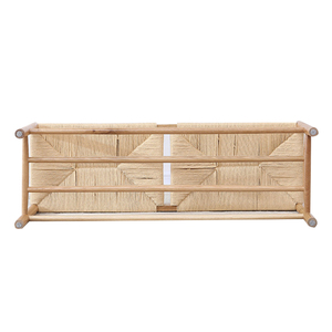 New Design Indoor Modern <strong>Oak</strong> Solid Ash Wood <strong>Storage</strong> Footstool Rattan Woven <strong>Bench</strong> With Shoe Cabinet - Product Image 5