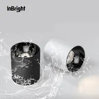 IP65 siyah beyaz yuvarlak su geçirmez yüzeye monte silindir yuvarlak LED spot asma kısılabilir aşağı ışık