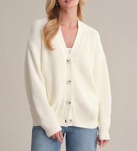 Camiseta sin mangas informal de algodón tejido de manga larga con botones - Product Image 1