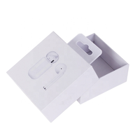 Caja de Cartón Plegable Cuadrada Blanca Resistente Personalizada al por Mayor con Orificio para Colgar para Empaque de Auriculares Inalámbricos
