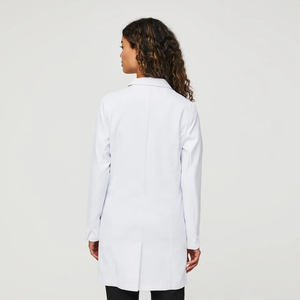Camice da laboratorio a maniche lunghe sottile da donna sottile medico camice da laboratorio bianco salone di bellezza insegnante e infermiere abiti da lavoro uniforme tessuta 100 pezzi - Product Image 3