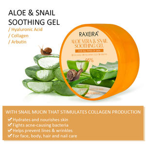 도매 유기농 알로에 베라 달팽이 진정 젤 스킨 케어 보습 진정 콜라겐 미백 달팽이 젤 알로에 베라 젤 - Product Image 2
