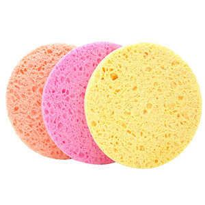 Éponge nettoyante en coton naturel en pâte de bois, en forme de nid d'abeille, exfoliante pour le visage, tous types de peau - Product Image 2