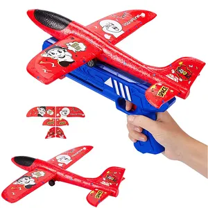 2022 Kinder Outdoor Hand werfen Schaum segel flugzeug Flugzeug werfer Pistole Katapult Flugzeug Pistole Modell Set Spielzeug für Kinder geführt Neu