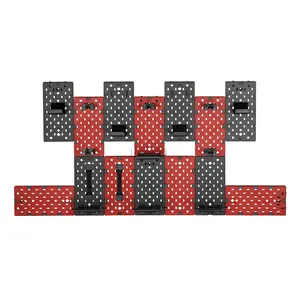 Pegboard ชั้นวางของเกมกระดานหมุดโลหะ,มีตะขอติดผนังสีดำสีขาวสีแดงเครื่องมือเพ็กบอร์ดหมุดโลหะ GPB-01