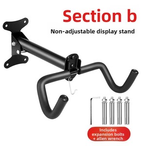 Supporto <span class=keywords><strong>da</strong></span> Parete Telescopico a <span class=keywords><strong>Doppio</strong></span> Gancio per Biciclette <span class=keywords><strong>da</strong></span> Montagna, <span class=keywords><strong>Portabici</strong></span> <span class=keywords><strong>da</strong></span> Interno - Product Image 2