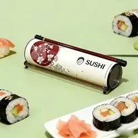 Pot à sushi jetable écologique en papier, conteneur à poussoir, tube d'emballage de sushi personnalisable, accessoire de préparation de sushi pour la restauration