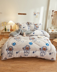 Bộ Ga Trải Giường Sherpa Vải Flanen Mùa Đông Chăn <span class=keywords><strong>King</strong></span> House Đôi Sang Trọng - Product Image 3