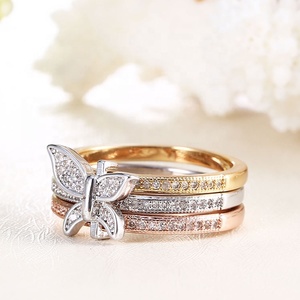 Vente directe d'usine, bijoux de mode, <span class=keywords><strong>bague</strong></span> de fiançailles et de mariage en <span class=keywords><strong>or</strong></span> <span class=keywords><strong>18</strong></span> <span class=keywords><strong>carats</strong></span>, zircon <span class=keywords><strong>18</strong></span> <span class=keywords><strong>carats</strong></span> - Product Image 2