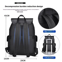 Mochila de Alta Gama para Hombre Estilo Británico con Cierre de Cremallera Gran Capacidad Poliéster para Viajes de Negocios Desplazamientos Casuales Uso con Ordenador