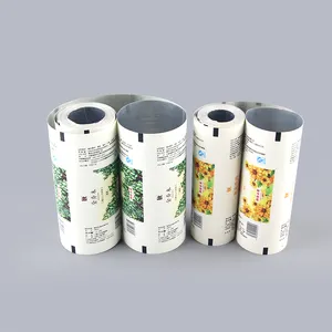 Rotolo di plastica laminata flessibile stampato su misura per il tè Snack cibo per caffè proteine in polvere da Bar bustina per imballaggio rotolo di pellicola
