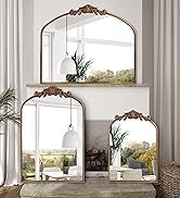 Miroir sur pied surdimensionné de style baroque doré, personnalisable, grand format, pour la maison ou le bureau