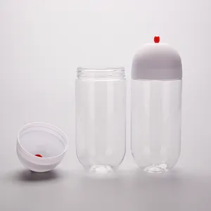 500ml leere Kapsel form Flasche Entsaften Milchsaft PET Plastik flasche Entsafter Behälter für Frucht getränke verpackungen