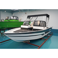Bateau de pêche à console de 16 pieds, coque en V profond, yacht sportif pour les courses fluviales, le lac, le bar, le jon, entièrement soudé en aluminium
