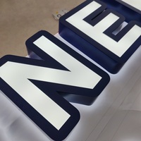 Lettres de canal LED en acrylique 3D éclairées à l'avant pour les panneaux de signalisation publicitaire d'intérieur de supermarché
