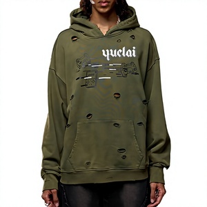 Sudadera con Capucha para Hombre con Logotipo Personalizado OEM, 100% Algodón, Estilo Desgastado, Retro, Oversize, Estilo Urbano - Product Image 1