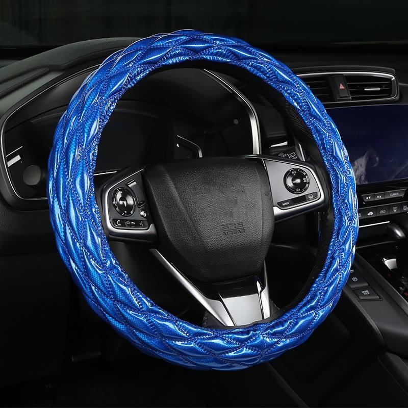 Losange en cuir rond bleu