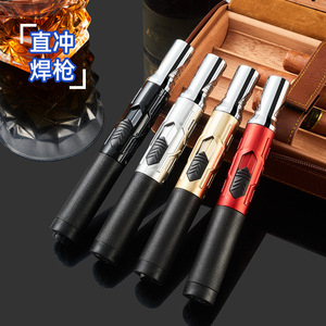 Briquet torche à flamme directe 1300°C, flamme bleue, coupe-vent, portable, alimenté au butane, rechargeable, allumeur extérieur pour cigares et moxibustion - Product Image 4