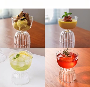 Ensemble de verres à vin en verre faits à la main, design floral tendance pour mariage, 1 pièce, gobelet rond transparent, vaisselle - Product Image 5