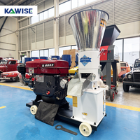 Nouvelle machine à granulés d'aliments pour animaux Kawise à refroidissement par eau, démarrage électrique, capacité de 250-400 kg/h, taille de granulés de 2,5-8 mm, acier au carbone, 1 alimentation