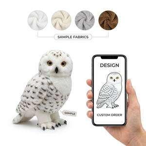 <span class=keywords><strong>Peluche</strong></span> Personalizado de Búho Nieve con Plumas Blancas y Ojos Ámbar, Mascota Ártica - Product Image 1