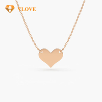 Collar de Oro Sólido de 14K con Colgante de Corazón, Personalizable con Grabado, Joyería Fina, Regalo de San Valentín