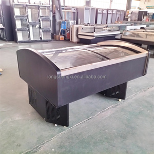 Vitrina Refrigerada Comercial de Una Sola Temperatura para Carne, con Placa Horizontal Curva de Acero Inoxidable, Exhibidor Abierto para Carne Fresca - Product Image 1