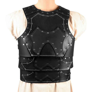 Steampunk PU cuir cuirasse gothique gilet Cuirass médiéval Viking chevalier <span class=keywords><strong>Cosplay</strong></span> Costume gladiateur épaule poitrine - Product Image 3