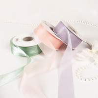 Ruban en satin de soie écologique de 4 cm, décoration florale faite à la main pour nœud, emballage de fleurs, cadeau de Noël, matériel L-D1545