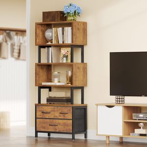 Étagère de <span class=keywords><strong>rangement</strong></span> pour <span class=keywords><strong>CD</strong></span> avec tiroir, organiseur de <span class=keywords><strong>DVD</strong></span> à 7 niveaux avec butées réglables pour livres, support de <span class=keywords><strong>rangement</strong></span> multimédia - Product Image 2