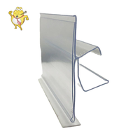 Bande de support d'étiquette de bordure d'étagère en PVC transparent pour montage sur rail, affichage de prix au détail, longueur personnalisée