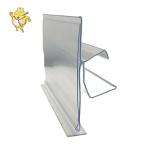 Transparante PVC schaprand labelhouderstrip voor railmontage, prijsweergave, op maat gemaakte lengte - Product Image 1