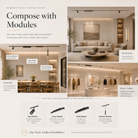 Système de maison intelligente moderne KNX, rail magnétique LED ultra-fin de 10 mm, Zigbee Tuya, sans scintillement, Ra95, CRI90 élevé, pour hôtel, bureau