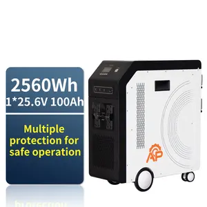 Alp inverterli akü 2560wh All-In-One güç istasyonu Lifepo4 pil Dc ev kullanımı için Ac 3000w taşınabilir güneş jeneratörü