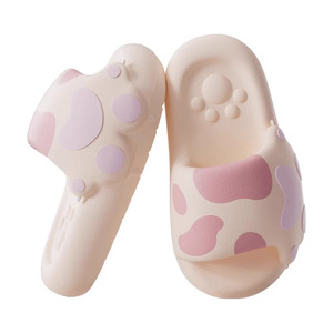 Pantuflas para Adultos con Diseño de Pata de Gato, Suela Suave de EVA de 3.5 cm, Antideslizantes, Moldeadas por Inyección, Color Sólido, para Interiores - Product Image 3