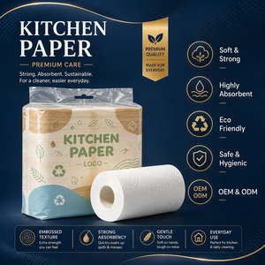 Rotolo da Cucina a 3 Veli Più Venduto, Personalizzabile per Centri Commerciali e Ristoranti, Assorbente, Facile da Strappare, Confezione Bulk, Asciugamano da Cucina - Product Image 1