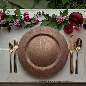 Platos de plástico decorativos con textura de <span class=keywords><strong>madera</strong></span> rústica moderna de 13 pulgadas para bodas, platos de plástico con diseño de <span class=keywords><strong>madera</strong></span>, venta al por mayor - Product Image 5