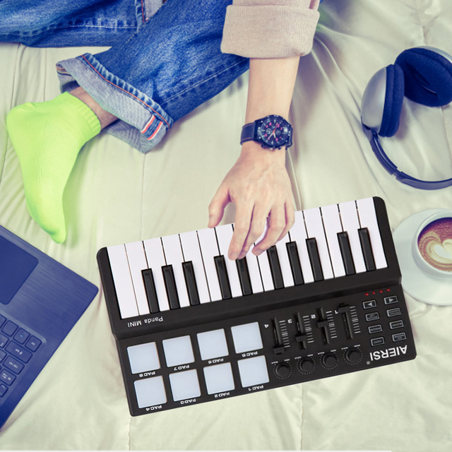 Aiersi Brand USB MIDI Keyboard 25 Keys Portable Electronic Mini Synthes Compose Your Own Tunes