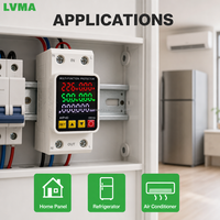 Protecteur de surtension et de sous-tension monophasé 2P SVC AC 63A 15kVA avec affichage en temps réel V kW kWh Hz Protection électronique 5-en-1