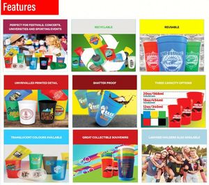 Gobelet de stade personnalisé avec logo, 16 oz, lisse, pour bière, mariage, fête, événement de remise de diplôme, promotion, impression couleur intégrale - Product Image 6