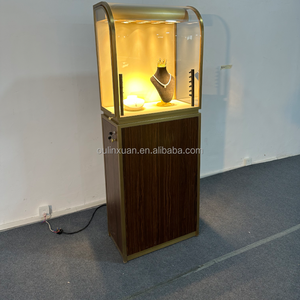 Vitrina de Acero Inoxidable, Exhibición Horizontal, Marco de Aleación, Vidrio Templado, Diseño para Tienda de Joyería, Iluminación LED - Product Image 2