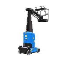 Plataforma de Trabajo Aérea Pequeña con Mástil Telescópico Vertical Autopropulsado de 9.2M 10M y Brazo Articulado de 200KG, Suministro de Fábrica