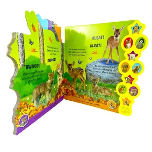 Factory Custom Interactive Baby Early Learning Animals Musical Books Boardbook for Children From China