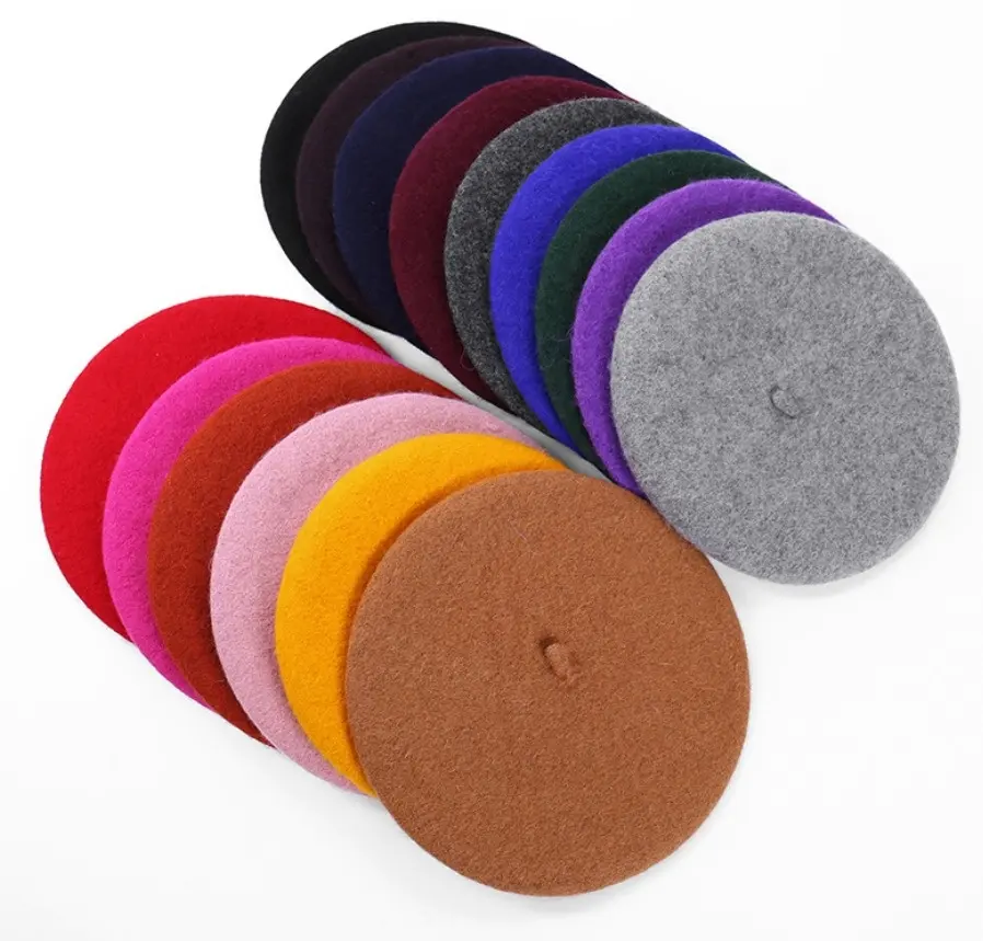 Cold Weather Fashion Women Solid Color Wool Beret Hat